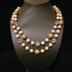 Estate Faux Pearl Beaded Necklace